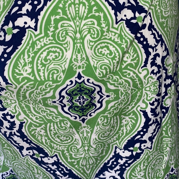 J. McLaughlin Harbor Green Blue Marrakesh Paisley Collared Tunic Shirt Dress - 2 - Picture 11 of 11